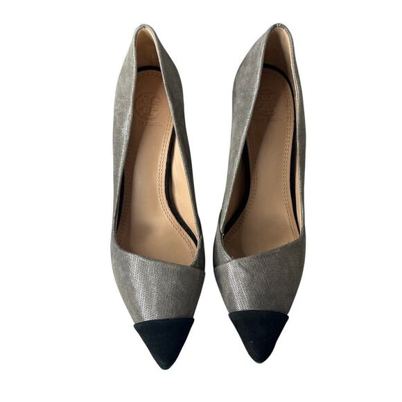 Tory Burch Shaila Pumps Metallic Silver Size 8 - Picture 2 of 5